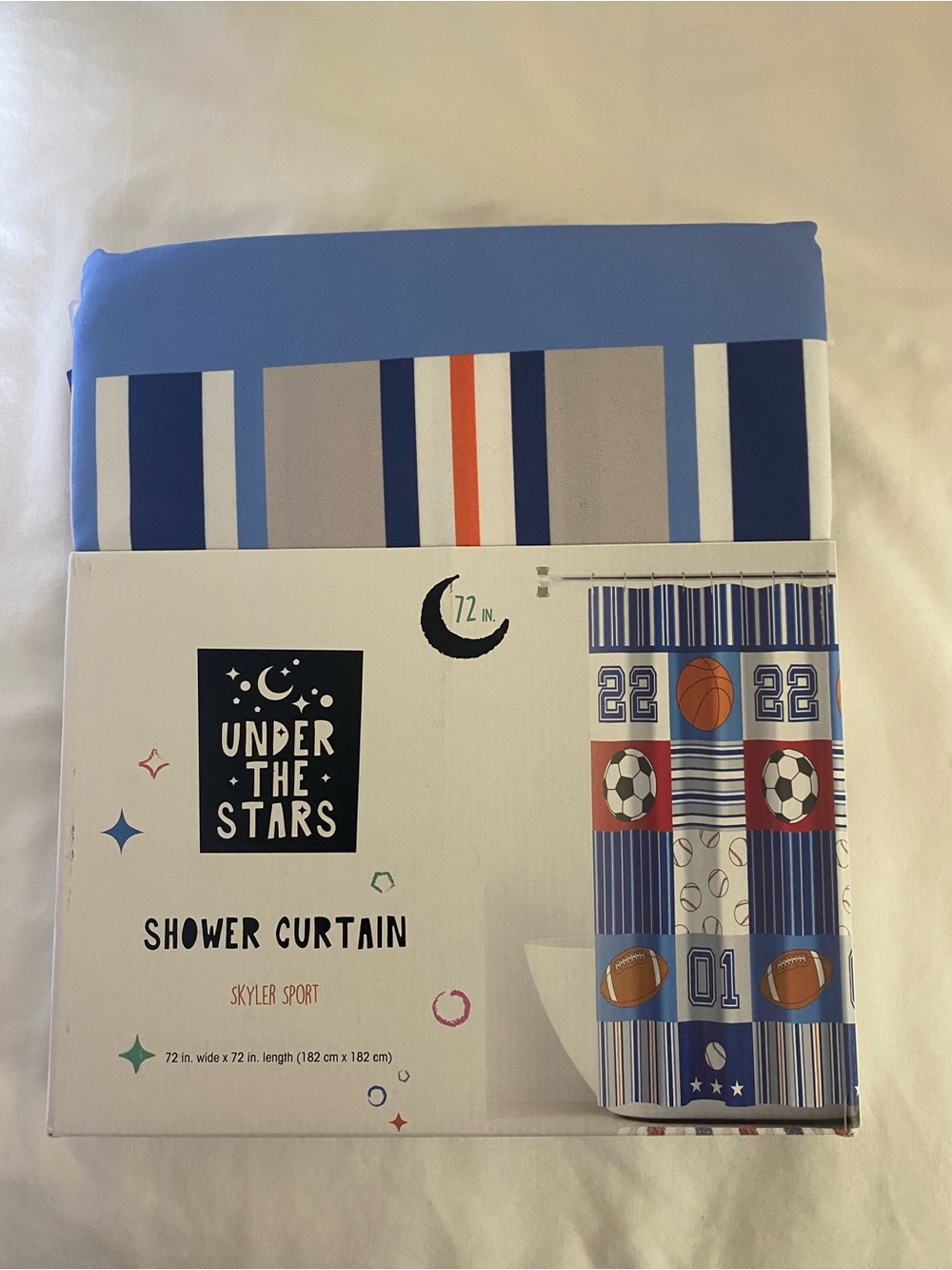 Under the Stars Skyler Sport 72x72 Multicolor Sports Polyester Shower Curtain